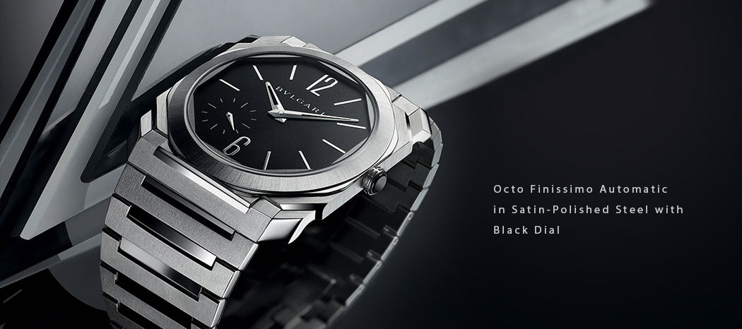 Octo Finissimo Automatic In Satin-Polished Steel With Black Dial