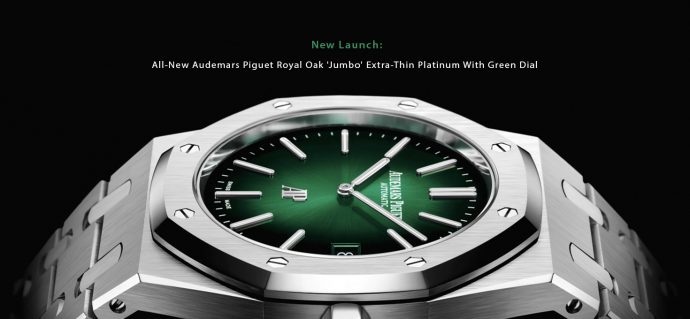 New Launch: All-New Audemars Piguet Royal Oak ‘Jumbo’ Extra-Thin Platinum With Green Dial