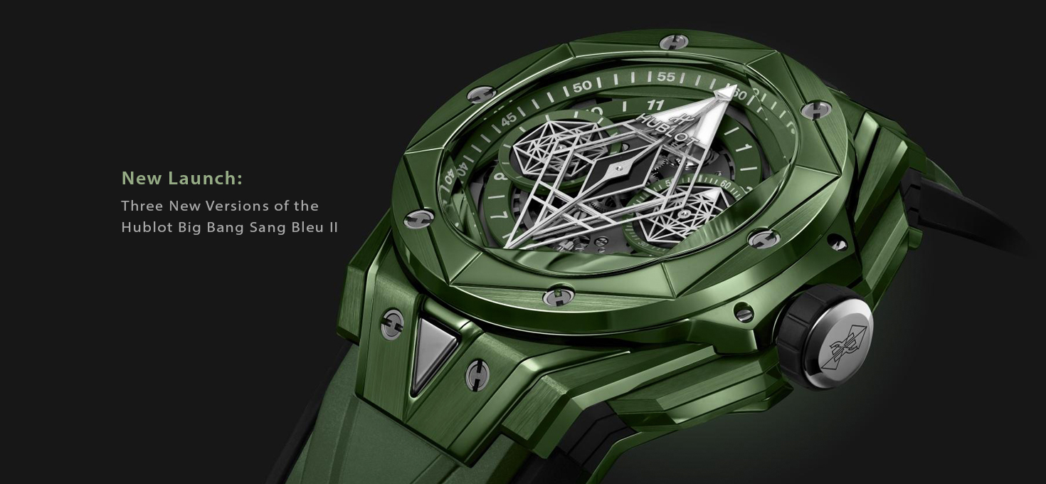 Hublot New Launch Big Bang Sang Bleu II Green Ceramic, Black Magic