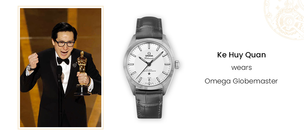 Ke Huy Quan wears Omega Globemaster