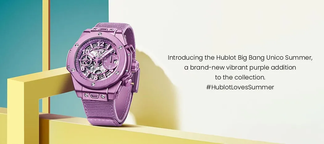 Introducing the Hublot Big Bang Unico Summer, a brand-new vibrant purple
addition to the collection. #HublotLovesSummer