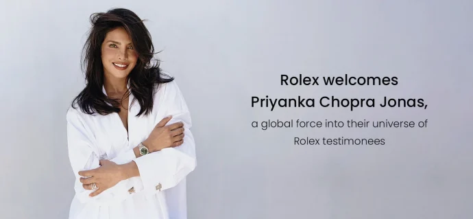 Rolex welcomes Priyanka Chopra Jonas, a global force into their universe of Rolex testimonees