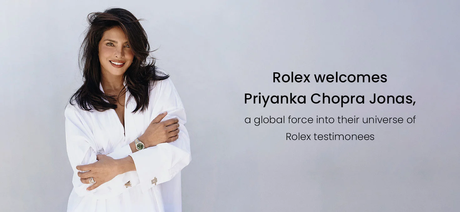 Rolex welcomes Priyanka Chopra Jonas, a global force into their universe of Rolex testimonees