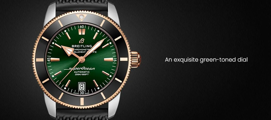An exquisite, green-toned dial