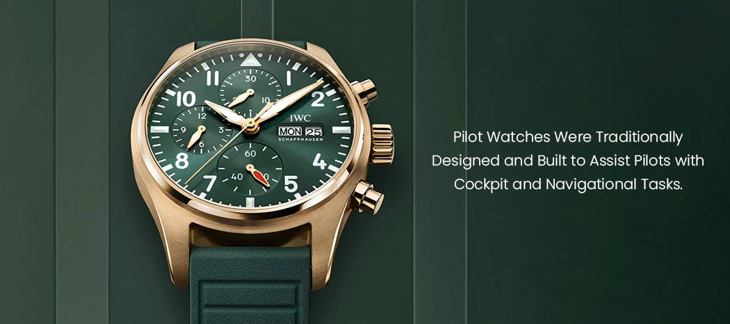 Pilot watches were traditionally designed and built to Assist pilots with cockpit and navigational tasks