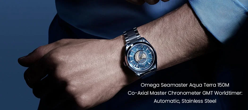 Omega Seamaster Aqua Terra 150M Co-Axial Master Chronometer GMT Worldtimer: Automatic, Stainless Steel
