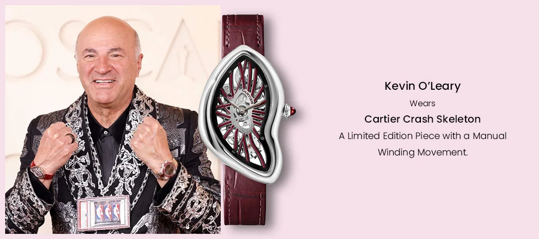 Kevin O’Leary - Cartier Crash Platinum Skeleton Burgundy