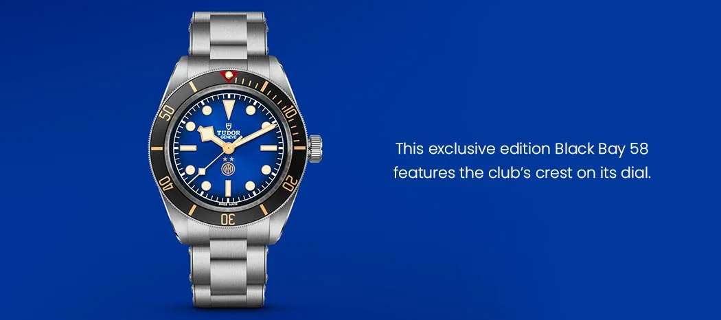 this exclusive edition Black Bay 58 features the club’s crest on its dial