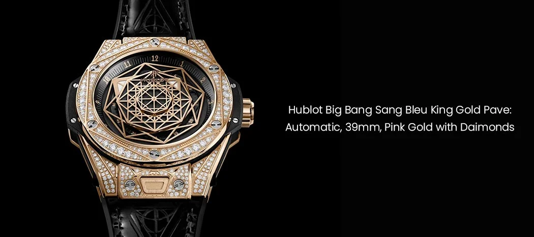 Hublot Big Bang Sang Bleu King Gold Pave: Automatic, 39mm, Pink Gold with Daimonds