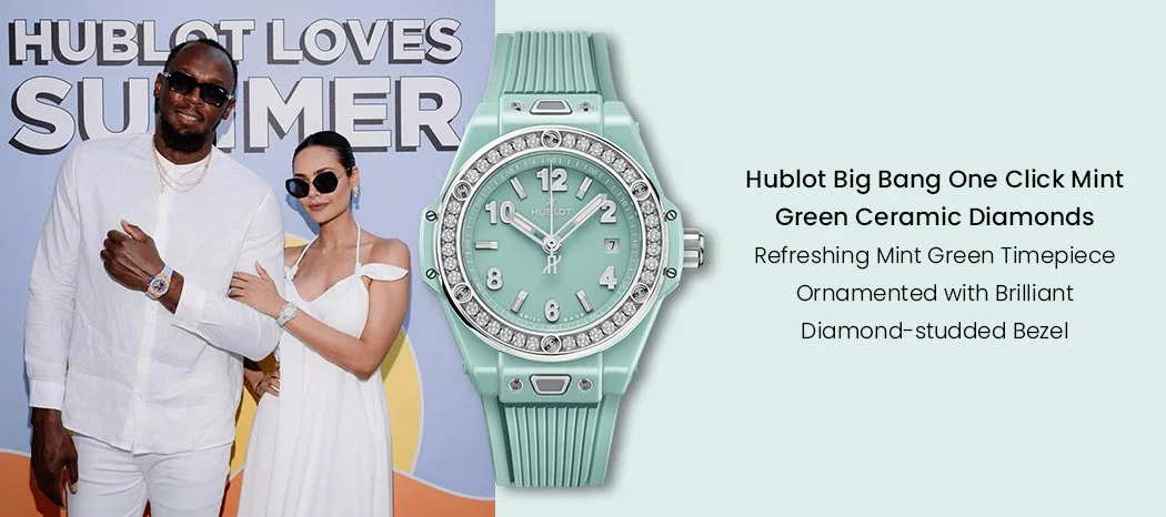 Hublot Big Bang One Click Mint Green Ceramic Diamonds