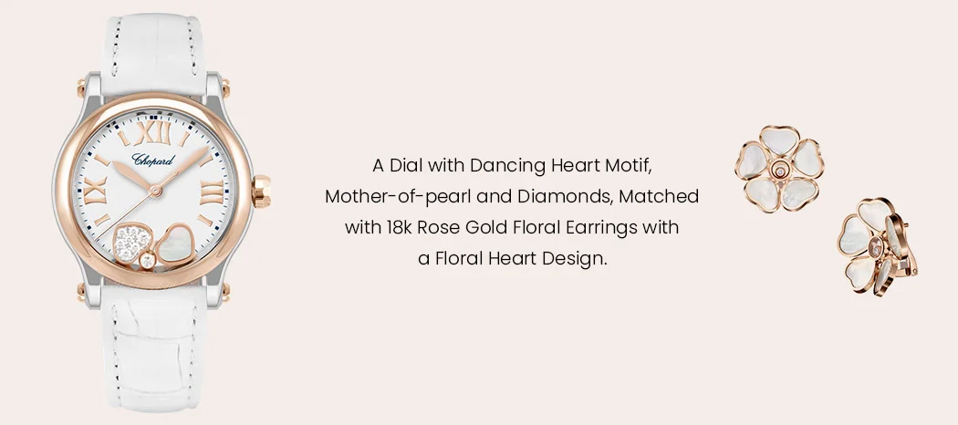 An Enchanting Bond Between Chopard Timepiece and Floral Earrings