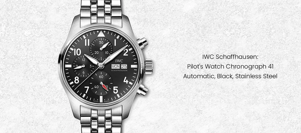 IWC Schaffhausen: Pilot's Watch Chronograph 41
Automatic, Black, Stainless Steel
