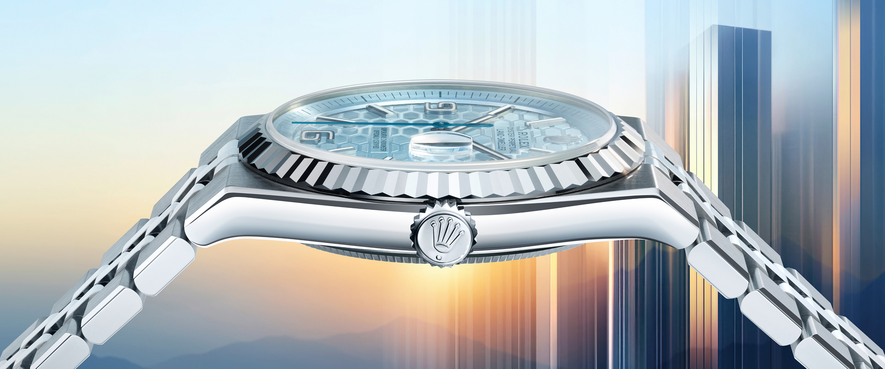 Side profile shot of rolex oyster perpetual land dweller