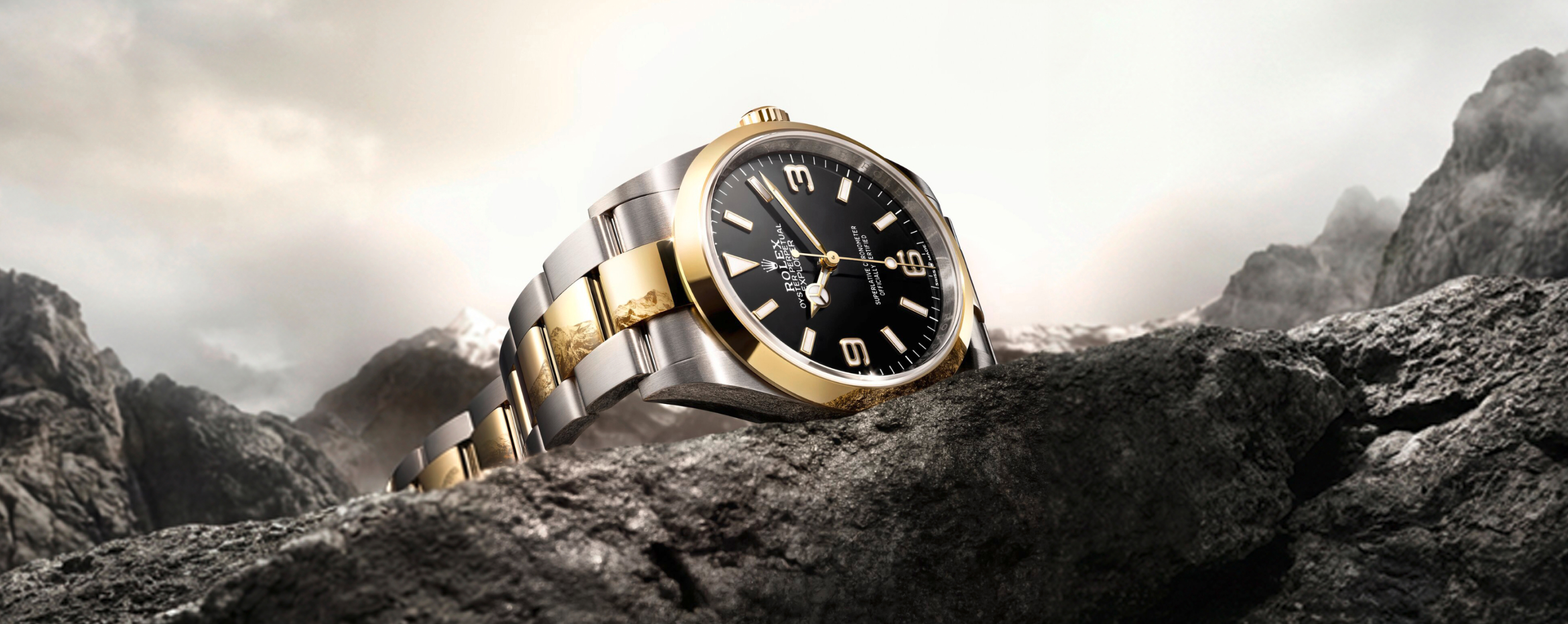 Rolex Explorer Oyster, Oystersteel and yellow gold