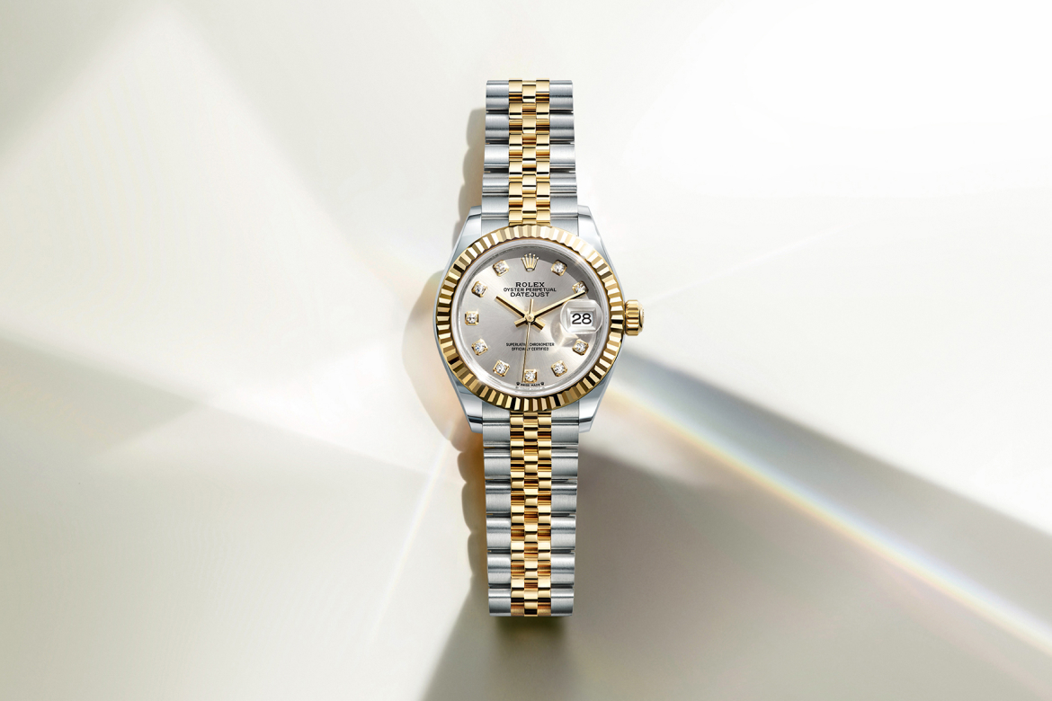 Rolex Lady-Datejust Oyster, Everose gold and diamonds
